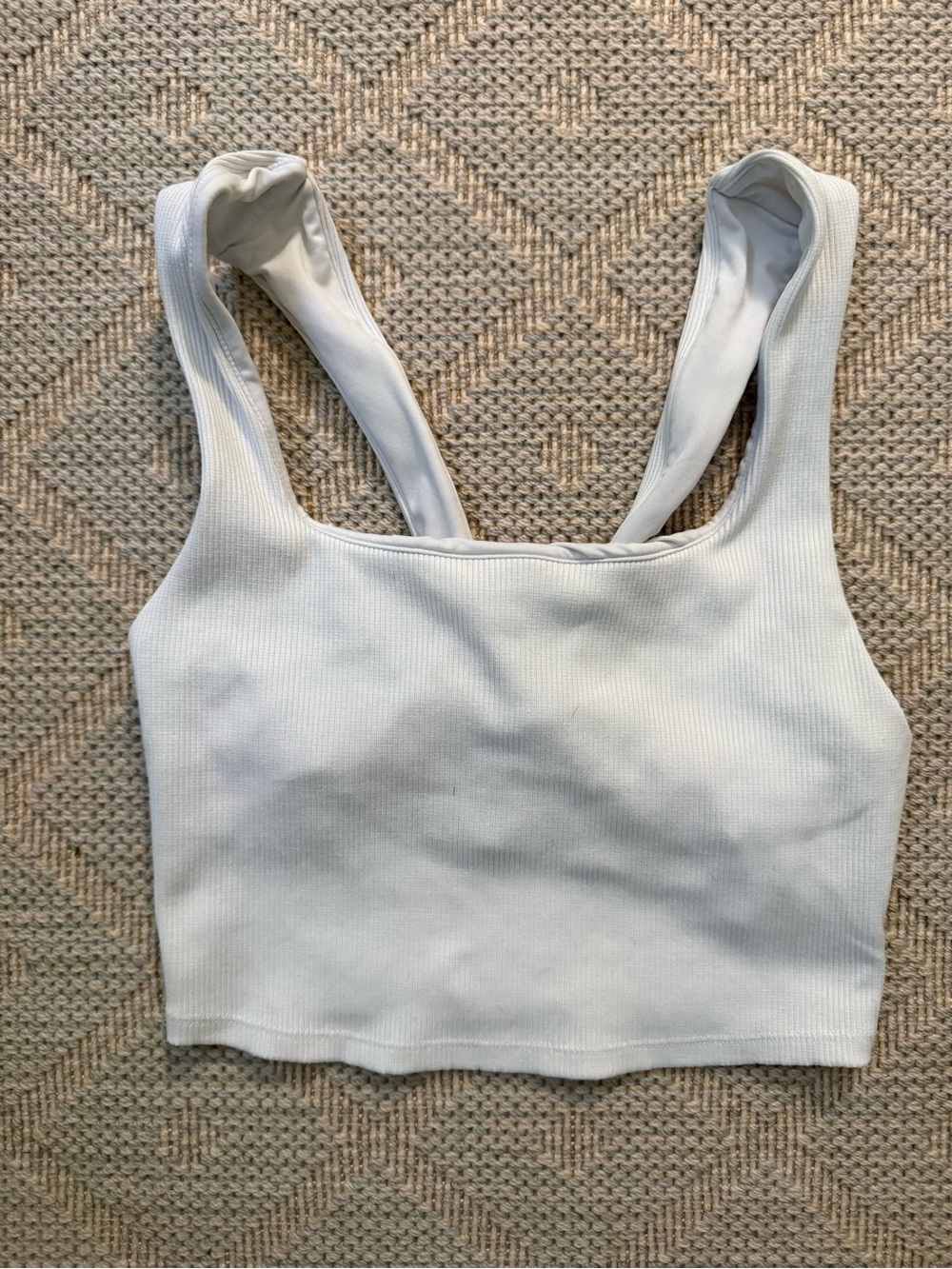 ALO Yoga Women's Ribbed White Cropped Sports Bra